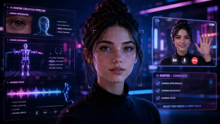 Cómo crear un avatar completo con apariencia humana, movimientos humanos y voz humana para vídeos y videollamadas