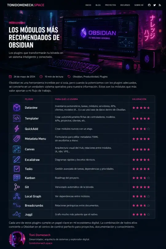 Los módulos más recomendados de Obsidian para crear un verdadero centro de operaciones